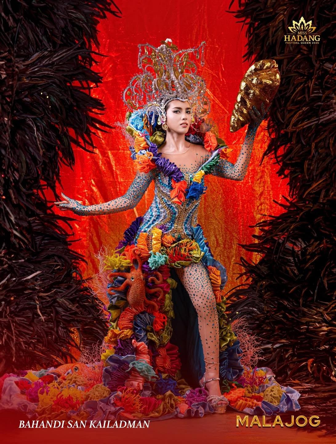 Chrisma Paula P. Rojo of Malajog in “Bahandi san Kailadman,” winner of Best in Festival Costume. (Photo courtesy of Miss Hadang)